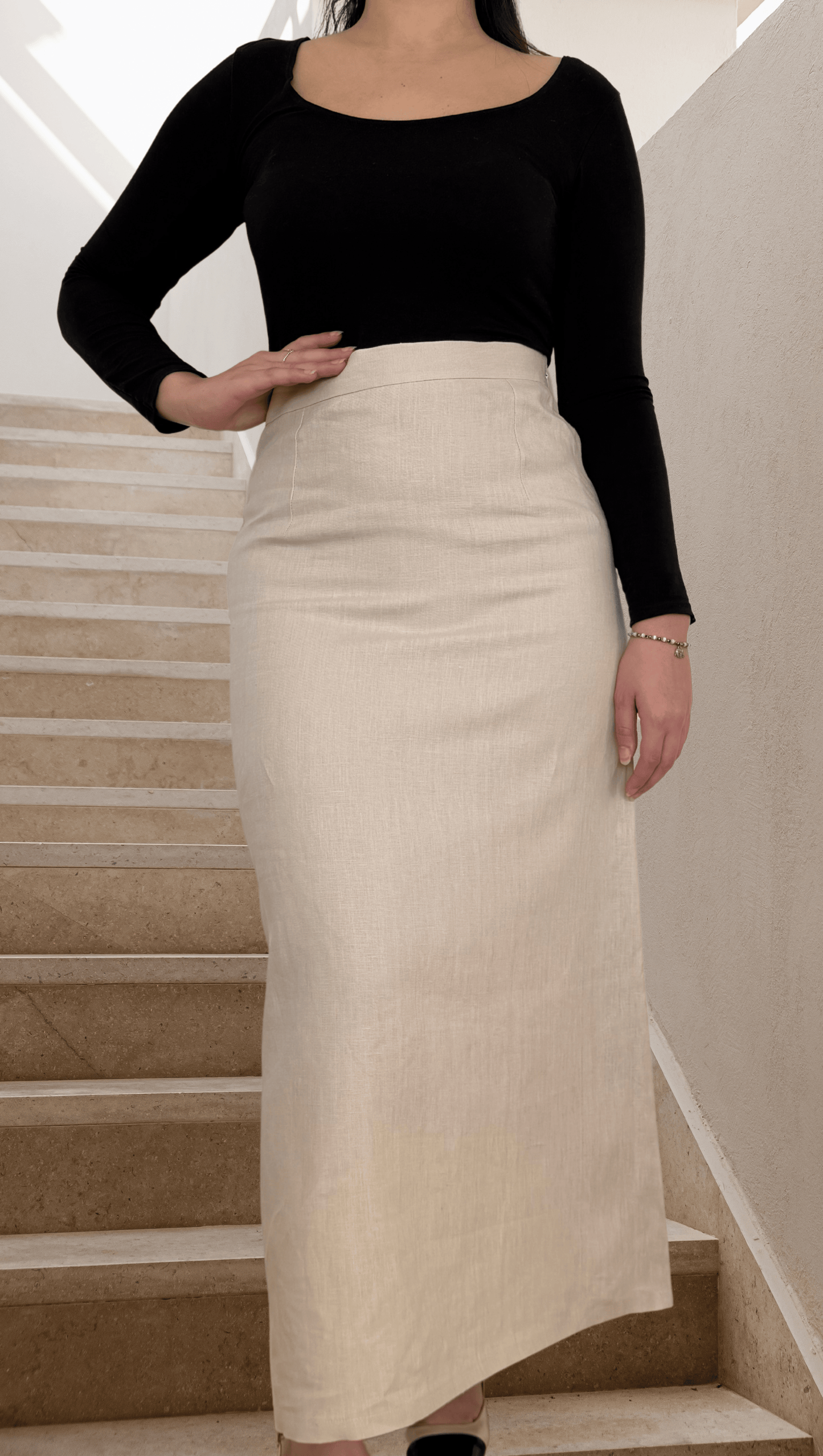 jupe-beige-lin